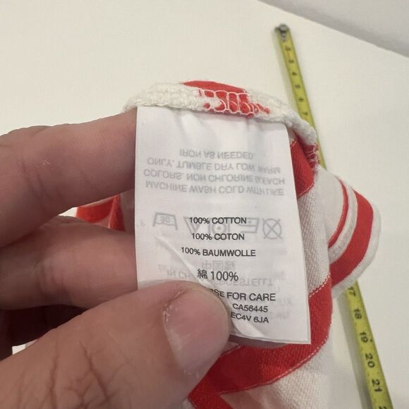 Madewell Setlist Boxy In Lynnhurst Stripe Top Size S Beige/Red Crop Style J2308 - Picture 7 of 7